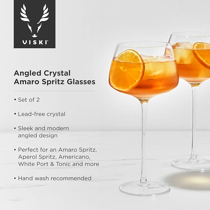 Viski Angled Stemmed Cocktail Glasses - Image 2