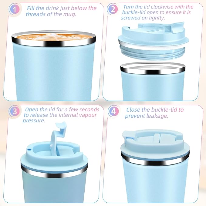 Insulated Travel Coffee Mug Reusable Coffee Tumbler Cup - Image 8