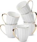 BTaT- White Porcelain Coffee Mug Set, 6 Pack by BrewToATea