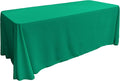 LA Linen Polyester Poplin Washable Rectangular Tablecloth, Stain and Wrinkle Resistant Table Cover 90x156, Fabric Table Cloth for Dinning, Kitchen, Party, Holiday 90 by 156-Inch, Jade