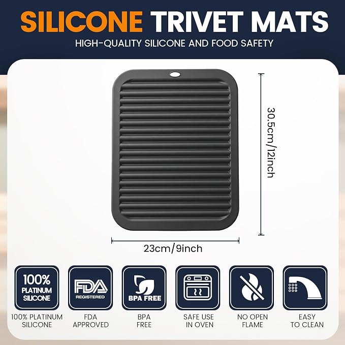 Silicone Trivet Mats 4 Heat Resistant Pot Holders Multipurpose Non-Slip Hot Pads - Image 2