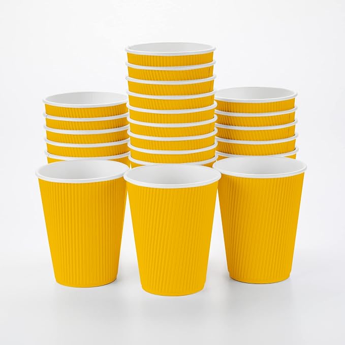 Restaurantware 12 Ounce Ripple Wall Disposable Coffee Cups, 500 Insulated by Restaurantware