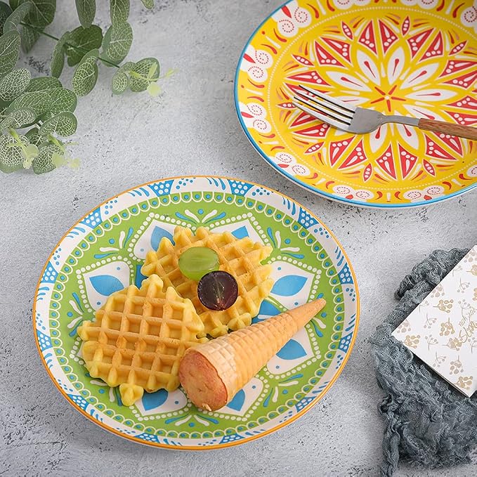 Dinner Plates Set of 6, 8 Inch Scratch Resistant Ceramic Plates, Dishwasher and - Image 8