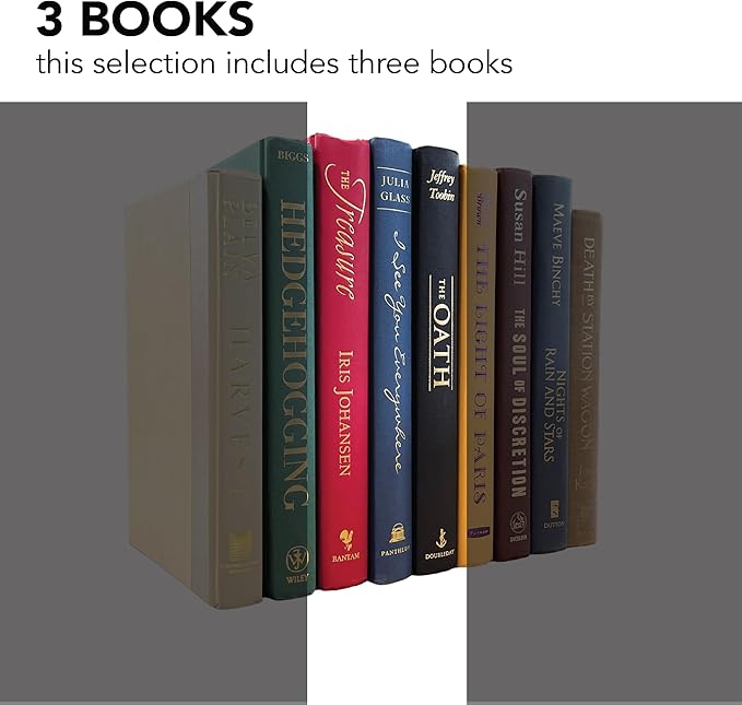 Real Books by Color® (Set of 3, Multicolor) Decorative Bookshelf Home Decor Shelf Styling Photo Prop