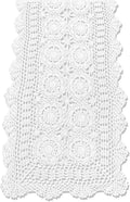 Cotton Handmade Crochet Lace Table Runner White Rectangle Coffee Table Dresser by KEPSWET