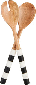 Mud Pie Striped Marble Salad Servers; 12" by MudPie