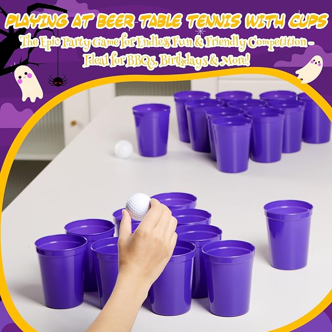 Yungyan 50 Pack 16 oz Stadium Cups Reusable Plastic Cups Blank Drink Stadium - Image 3