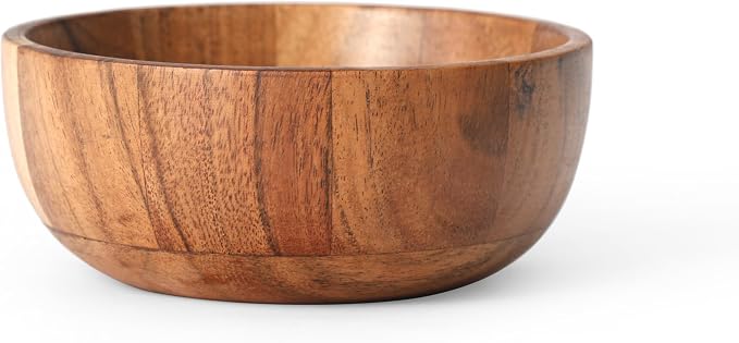 Acacia Wood Round Serving Bowls Set of 4 U Shape Handmade 4.75 Inch Medium Size - Image 7