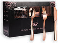 300PCS Rose Gold Plastic Silverware, Disposable Cutlery & Utensils | Heavy Duty by N9RTABLEWARE