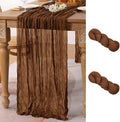 2 Pack Brown Cheesecloth Table Runner 10ft Neutral Gauze Centerpiece | by MLMC