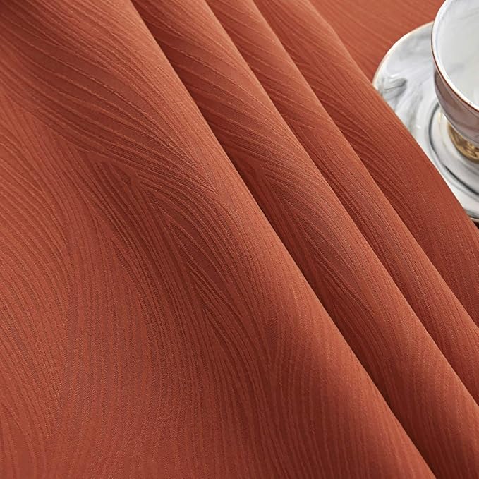 maxmill Jacquard Tablecloth Swirl Design Spillproof Wrinkle Free Soft Dining Table Cloth Halloween Decorative Fabric Table Cover for Fall Harvest Thanksgiving Dinner, Rectangle 60 x 84 Inch Rust