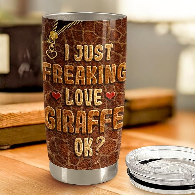 SANDJEST Giraffe Tumbler 20oz Stainless Steel Insulated Coffee Travel Mug Cup - Image 4