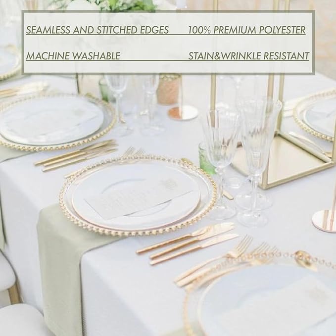 6 Pack White Table Cloth 60 x 102 Inch Polyester tablecloths for 6 Foot Rectangle Tables, Stain and Wrinkle Resistant Washable Fabric White Table Covers for Parties, Wedding, Banquet, Dining