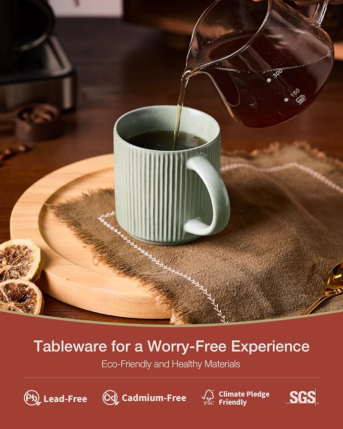 famiware Coffee Mug Set for 6, Star 12 oz Catering Mugs Cup Set - Image 2