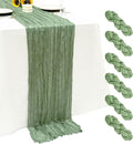 6Pack Sage Green Cheesecloth Table Runner 17x108inch Sheer Table Runner | Sage by Seveups