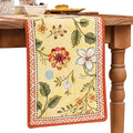 bilin gaier Designer French Linen Small Table Runner, Floral Pattern, Dining by bilingaier