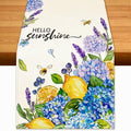 Summer Lemon Table Runner Hydrangeas Burlap Table Runners by BEAUTYROMANCEFORYOURLIFE
