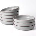 famiware Mercury Pasta Bowls Set of 8, 33 oz Large Salad Bowls, Light Gray | by Famiware
