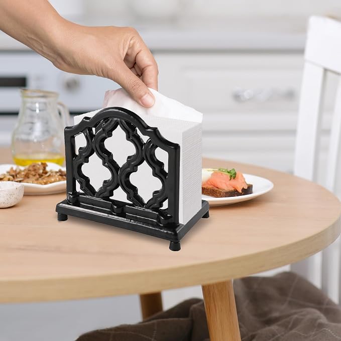 JOGREFUL Cast Iron Napkin Holder, Kitchen Organizer Classic Black | Vintage - Image 6