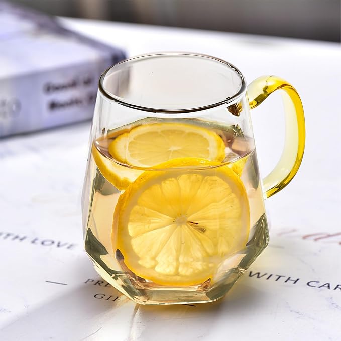 WRINGKIT Set of 4 Glass Espresso Cups, 10 Oz Clear Glass Tea Mugs - Image 8