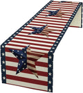 4th of July Table Runner, Patriotic Independence Day American Stars Stripes by JanJCurt