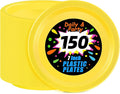 WELLIFE Yellow Party Plates 7 Inch -150 Count, Plastic Disposable Dessert Plates for Party Easter Mother's Day Cake Appetizers Salad Picnic BBQ