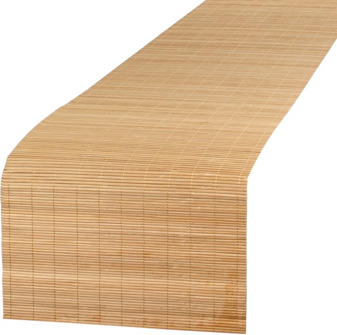BambooMN Carbonized Bamboo Matchstick Table Runner, 1 Piece | Natural, Home - Image 2