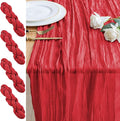 Cheesecloth Table Runner 10FT 4Pcs Red Boho Gauze Sheer Runners | Cheese Cloth by Xiomot