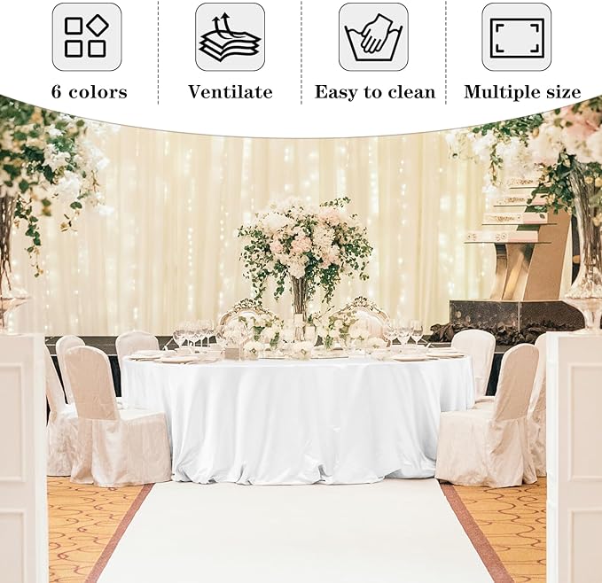 Fitable 6 Pack Red Round Table Clothes - 90 Inches in Diameter - Stain Resistant and Washable Tablecloths, Polyester Fabric Table Covers for Wedding, Party, Banquet, Gathering