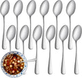 12 Pcs Teaspoons Set, Food-Grade Stainless Steel Spoons Silverware, Cutlery Tea by WISKEMA