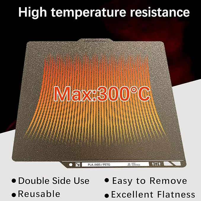 Upgraded Thicker Textured PEI Plate 0.77mm with QR Code for Bambu Lab P1S/P2S/P1P/X1/X1C/A1 3D Printer, 257x257mm Dual-Textured Plate, Heated Bed Magnetic Flexible Spring Steel PEI Sheet Plate