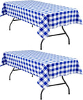 Checkered Tablecloth 2 Pack 52 x 70 inch, Royal Blue and White | Waterproof by Hiasan