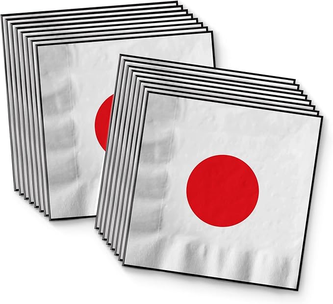 Japan Flag Birthday Party Supplies Set Plates Napkins Cups Tableware Kit for 16