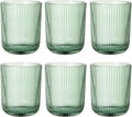 Green Ribbed Highball Glasses Set of 6, 8.5oz Sage Green Vintage Glassware by Vintacicle