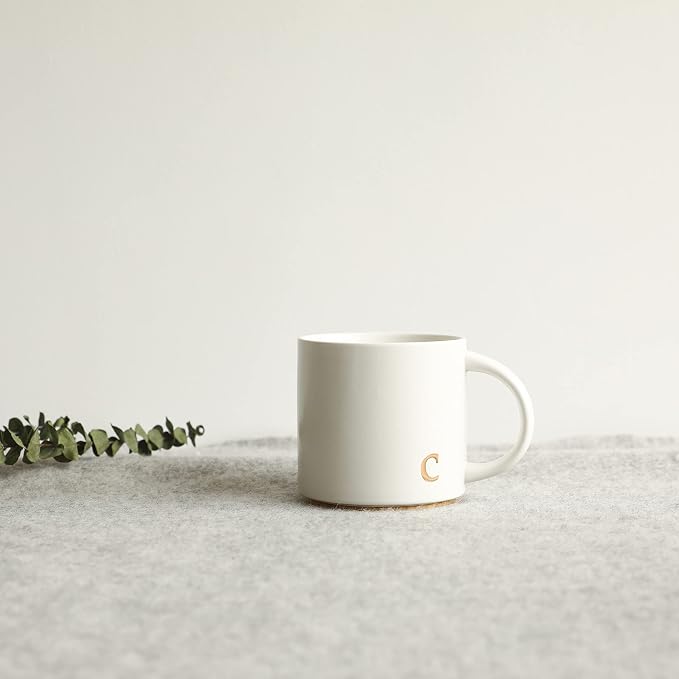 COLLECTIVE HOME Ceramic Coffee Mug, 15 oz Monogram Cup - Image 6