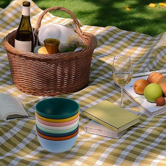 Lazycorner 8 Pcs Wheat Straw Cereal Bowls 26 Oz Wheat Straw Bowls Set Reusable - Image 6