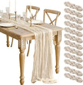 12 Pack Beige Cheesecloth Table Runner 10ft Boho Gauze Cheese Cloth Table by WJWHQ