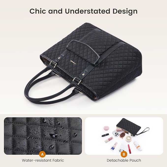LOVEVOOK Laptop Tote Bag for Women 15.6 Inch, Waterproof Computer Bag for - Image 5