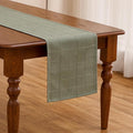 Plaid Table Runner, Woven Grid Pattern, Linen Texture Elegant Dining Table Decor by Raedan