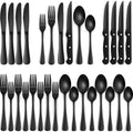 EWFEN 24-Piece Black Silverware Set by EWFEN