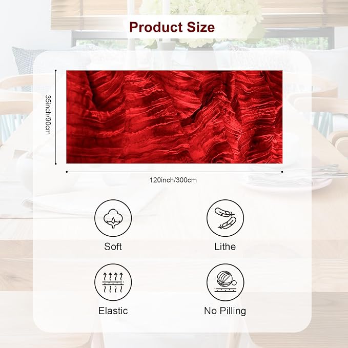 10 Pack Burgundy Cheesecloth Table Runner 35x120 Inch 10Ft Rustic Gauze Cheese - Image 4