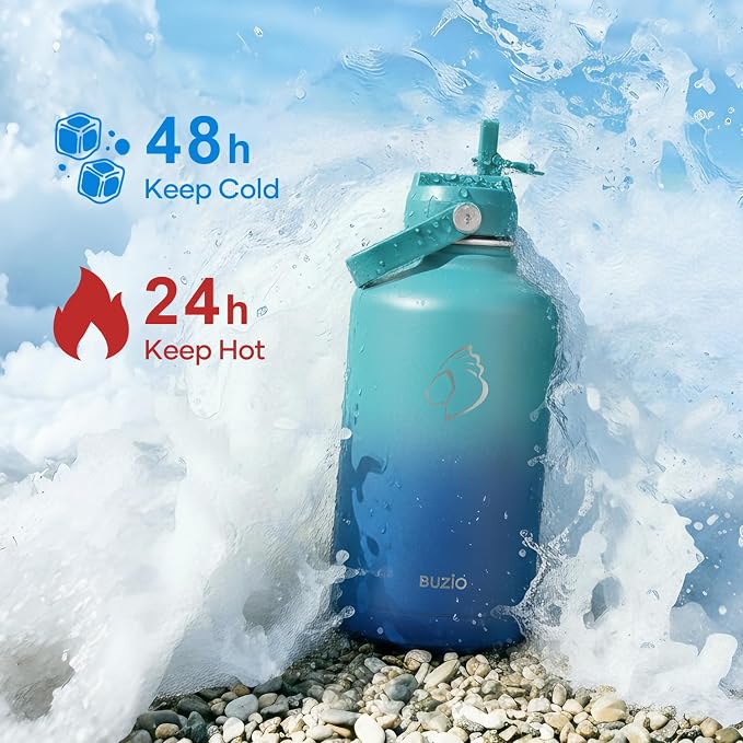 BUZIO 64 oz Insulated Stainless Steel Water Bottle - Image 2