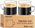 4 Oz Espresso Cups Set of 2 Double Spout by SENTVEND