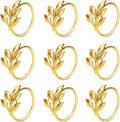 KPOSIYA Set of 200 Leaf Napkin Rings Metal Gold Napkin Holder Table Napkin Rings by KPOSIYA