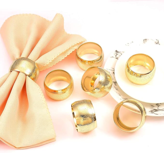 Napkin Ring, Round Metal Serviette Napkin Holder - Image 5