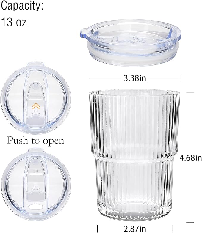 6 Pack 13oz Ripple Drinking Glasses - Image 2