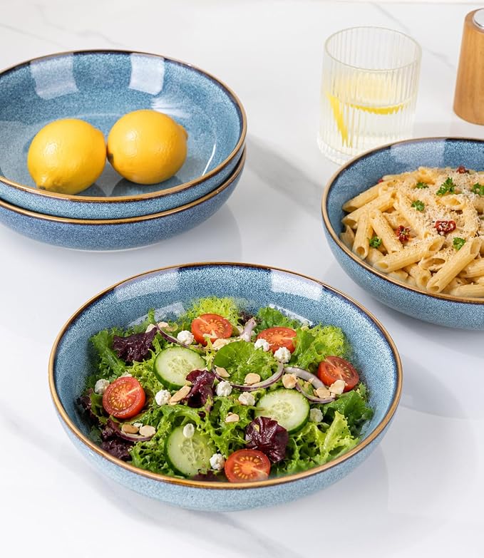 AmorArc 8.5'' Large Pasta Bowls, 36oz Ceramic Salad Serving Bowls Set of 6 - Image 5