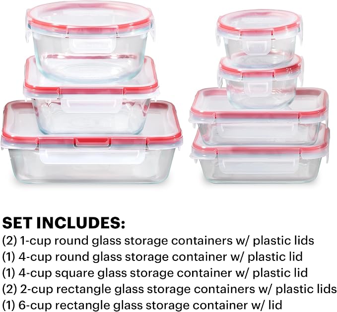 Pyrex Freshlock Glass Food Storage Containers Set | Meal prep containers - Image 3