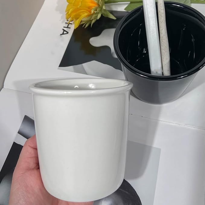 Ceramic household toothbrush cup, 300ml large capacity | Minimalist handle-less - Image 5