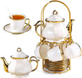 20-Piece Porcelain Tea Sets for Adults, British Style Tea Party Sets for 6 by LYTDMSKY